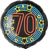 Folieballon - 70 jaar - Neon - 43cm - Zonder vulling