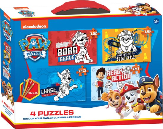 Ravensburger PAW Patrol 4-in-1 Puzzelbox – 12, 16, 20 & 24 Stukjes Voor Kinderen Vanaf 3 Jaar