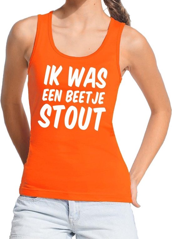 Débardeur / chemise sans manches orange I was a bit naughty pour femme - Kingsday Clothing S