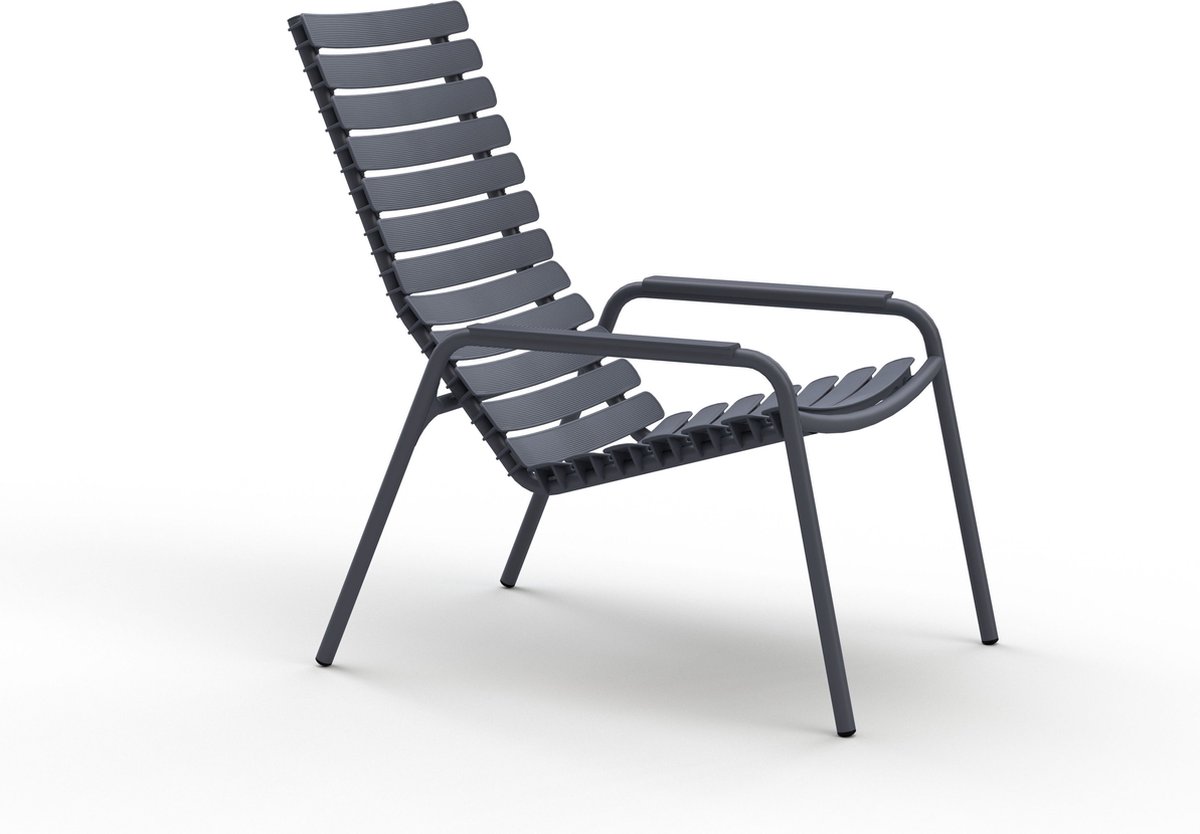 ReCLIPS Lounge Chair - met aluminium armleuningen - grijs