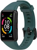 Siliconen Smartwatch bandje - Geschikt voor Honor Band 6 siliconen bandje - dennengroen - Strap-it Horlogeband / Polsband / Armband