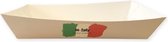 Snackbakje Bedrukt - 200 stuks - 20x14,5x3cm - Kartonnen Pasta Tray - Italië vlag bedrukt