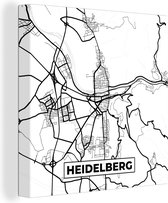 Peinture sur toile Carte - Carte - Heidelberg - Plan de la ville - 20x20 cm - Décoration murale