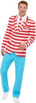 Smiffy's - Where's Wally Kostuum - Zoekplaatje Waar Is Wally - Man - Blauw, Rood - XL - Carnavalskleding - Verkleedkleding