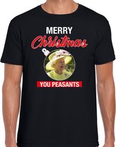 Queen/koningin Elizabeth II Merry Christmas peasants fout Kerst shirt - zwart - dames - Kerst  t-shirt / Kerst outfit XXL