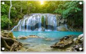 Waterval, Erawan National Park, Thailand - Tuinposter 160x100 - Wanddecoratie - Natuur