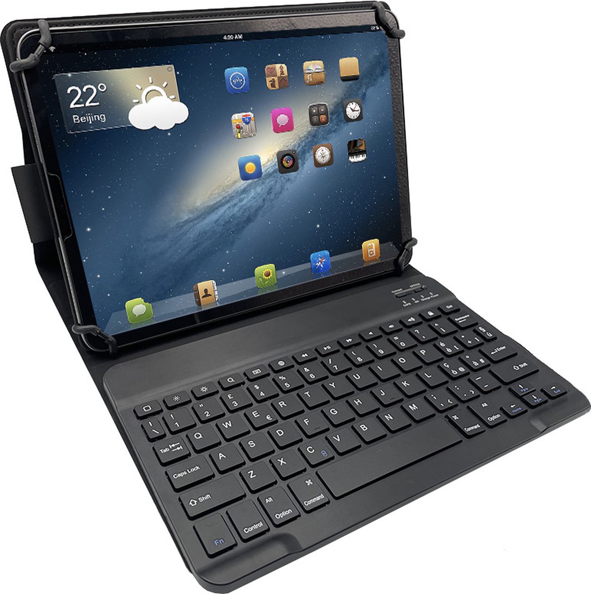 Universele Bluetooth Tablet Toetsenbord Hoes - Keyboard Case met Touchpad - verschillende standen - Geschikt voor 7 tot 12.9 inch Tablet - Zwart