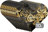 Napperons - Sets de table - Napperons coeur - Imprimé marbre - Or - Rose - Motifs - 10 pièces