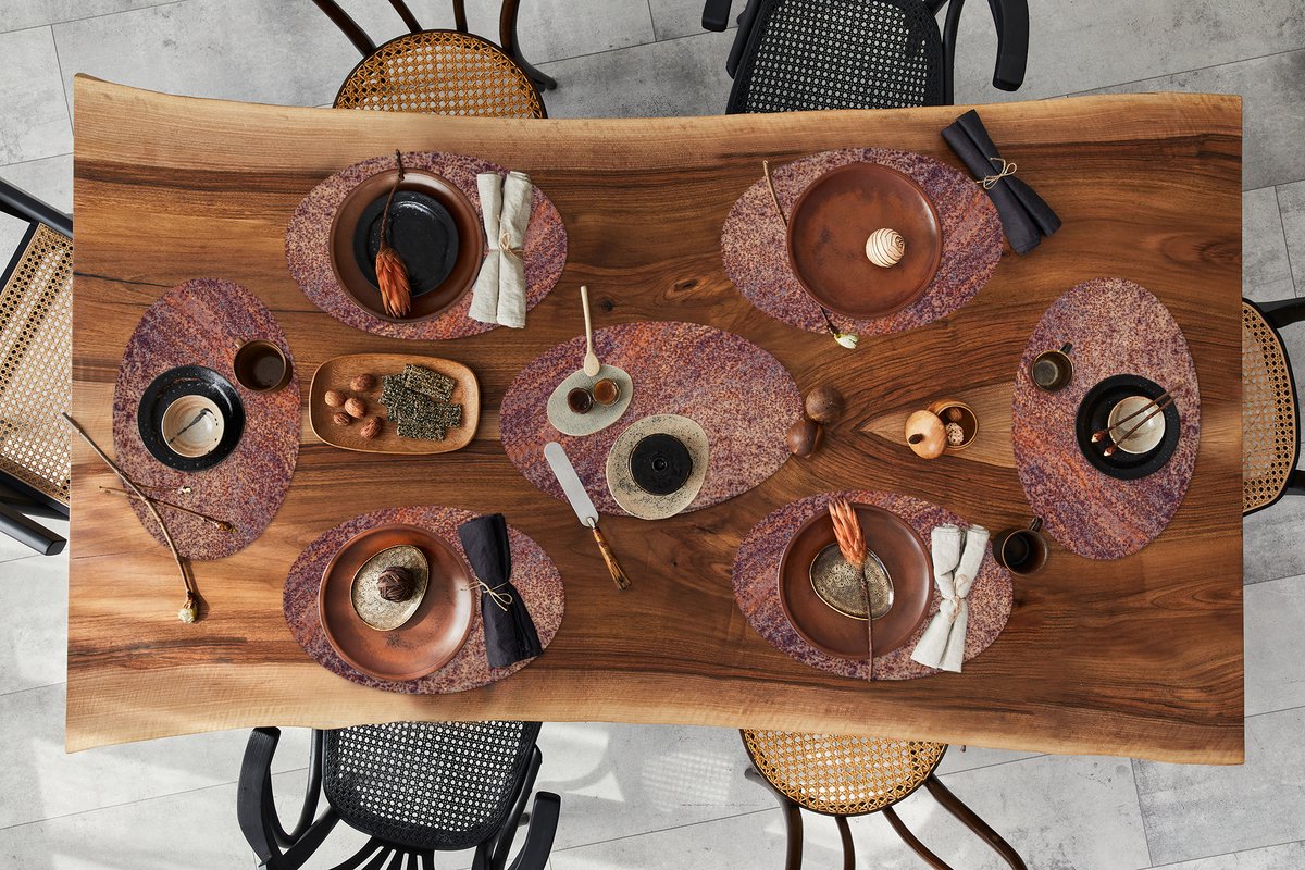 Placemats ovaal - Onderleggers - Ovale placemats - Roest print - Patronen - Abstract - 10 stuks