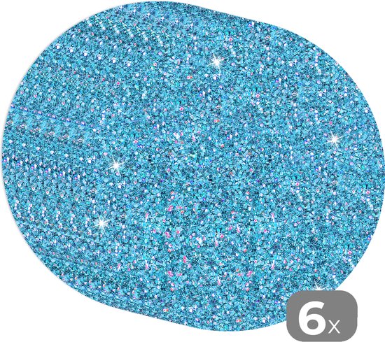 Sets de table ronds - Dessous de verre - Napperons ronds - Aquamarijn - Gémeaux - Zodiac - Pierre de naissance - Motifs - 6 pièces