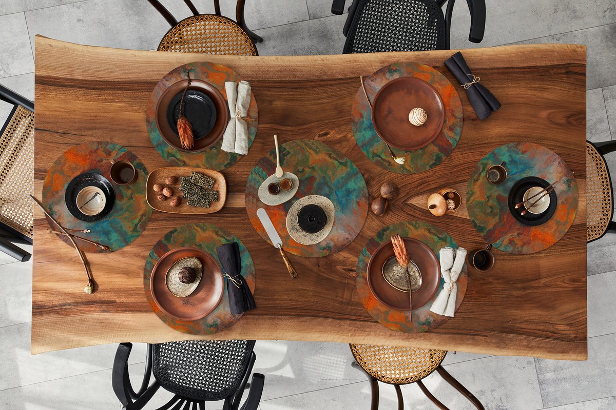 Ronde placemats - Onderlegger - Placemats rond - Abstract - Verf - Patronen - 10 stuks
