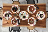 Ronde placemats - Onderlegger - Placemats rond - Patronen - Donut - Pastel - 10 stuks