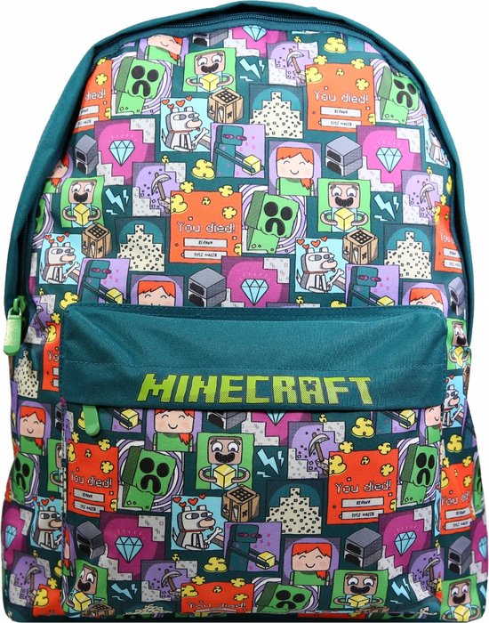 Minecraft sac à dos garçon vert 31x13,5x41