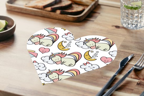 Napperons de table - Sets de table - Napperons coeur - Dormir - Unicorn - Motifs - 10 pièces