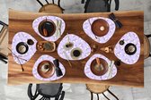 Set de table bio - Napperons bio - Sous-verres - Licorne - Pastel - Motifs - 8 pièces