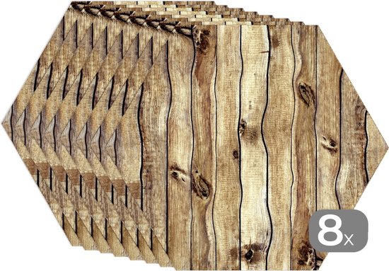 Napperons hexagon - Sets de table sets de table - Set de table hexagone - Rural - Abstrait - Étagère - 8 pièces