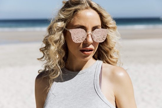 Joboly Cat Eye Zonnebril - Zilverkleurig Frame - Roze Lenskleur - Spiegelend - Dames van Joboly — afbeelding 3