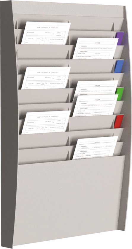 Foto: Paperflow sorteerrek 2 x 10 vakken grijs