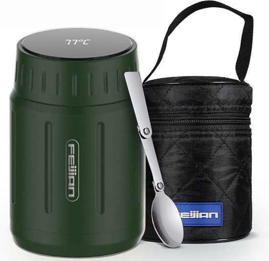 Feijian® Voedsel Thermos – Vacuüm Lunchbox – Thermos Met Opbergtas ...
