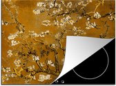 KitchenYeah® Inductie beschermer 58.3x51.3 cm - Amandelbloesem - Kunst - Van Gogh - Goud - Kookplaataccessoires - Afdekplaat voor kookplaat - Inductiebeschermer - Inductiemat - Inductieplaat mat
