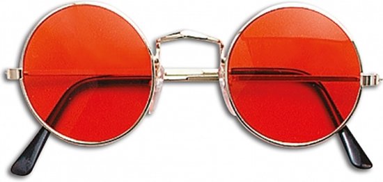 Toppers John Lennon Hippie Sixties Flower Power verkleed bril oranje -  Ronde glazen | bol.com