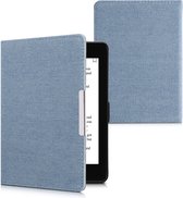 kwmobile Étui à rabat pour liseuse - Housse de protection compatible avec Amazon Kindle Paperwhite - Fermeture magnétique - Design Denim bleu clair