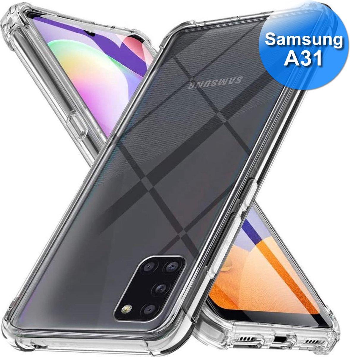 Telefoonhoesje geschikt voor de Samsung A31 - Anti Shock hoesje - Hard Back Cover - Transparant