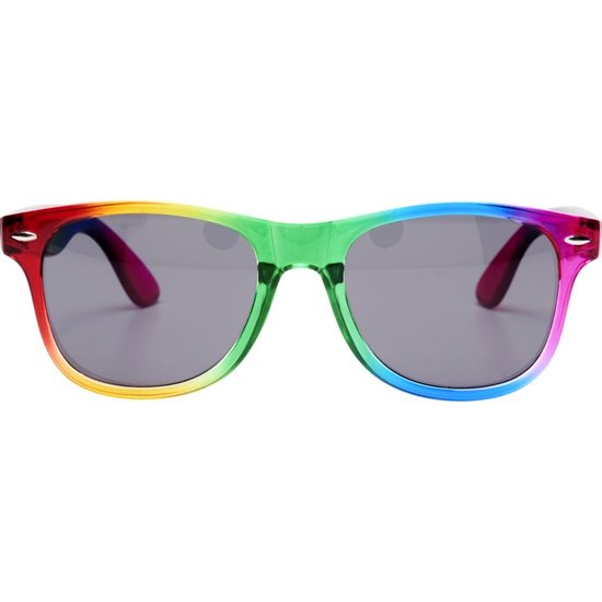 4x Regenboog zonnebrillen retro voor volwassenen - Regenboog zonnebrillen dames/heren van Comfyolife — afbeelding 5
