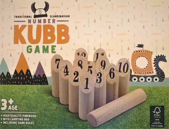 Thumbnail van een extra afbeelding van het spel Kubb Game - Spel van Hout - Spel - Scandinavisch spel - 3+ jaar