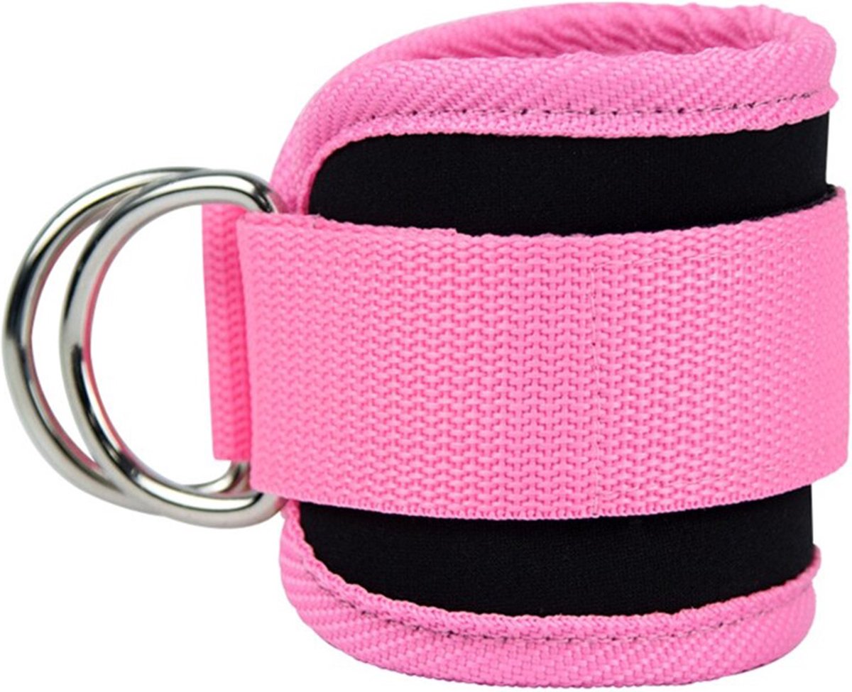 DW4Trading Enkelband met D-ring - Lifting Straps - 47x9 cm - roze