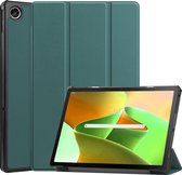 Hoes Geschikt voor Lenovo Tab M10 Plus 3rd Gen Hoes Tri-fold Tablet Hoesje Case - Hoesje Geschikt voor Lenovo Tab M10 Plus (3e Gen) Hoesje Hardcover Bookcase - Donkergroen