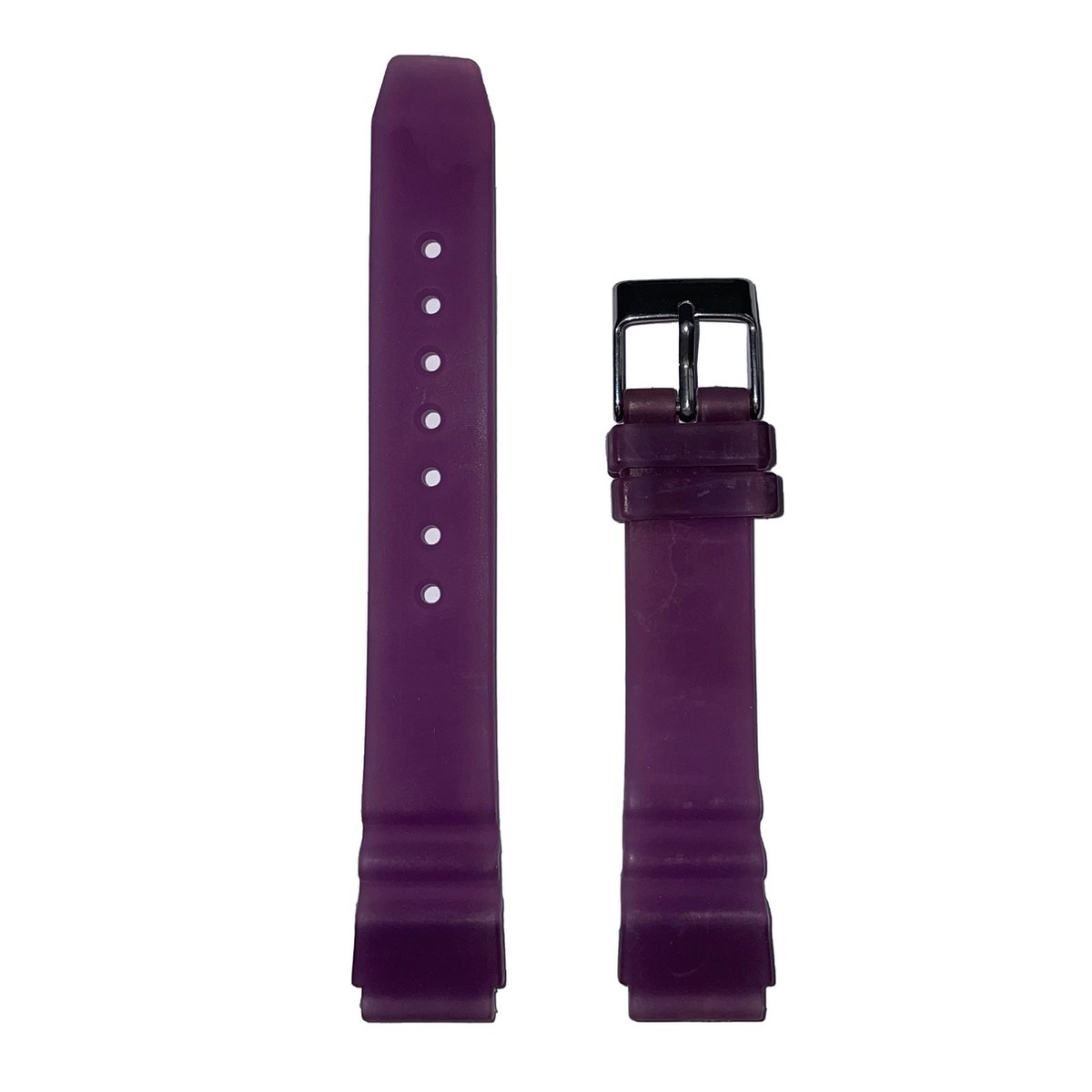 Horlogeband - 16mm - Paars - Transparante silicone band - Roestvrijstalen gesp