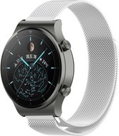 Strap-it Smartwatch bandje Milanese - geschikt voor Huawei Watch GT / GT 2 / GT 3 / GT 3 Pro 46mm / GT 2 Pro / GT Runner / Watch 3 / 3 Pro - Zilver