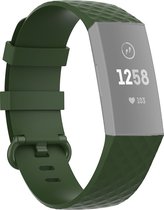 Mobigear Watch bandje geschikt voor Fitbit Charge 3 Bandje Flexibel Siliconen Gespsluiting | Mobigear Cross - Groen