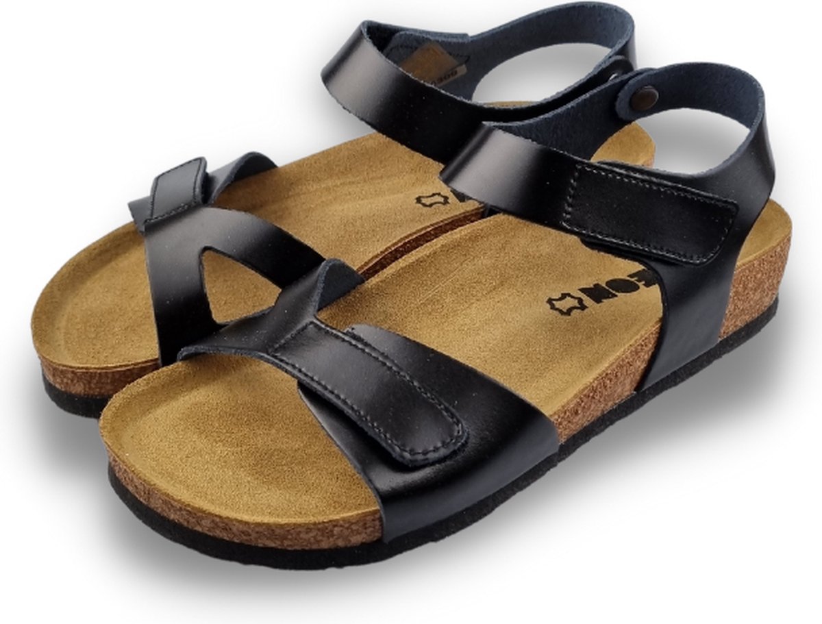 LEON 906 Lederen Dames Sandalen Klompen Met Verstelbare Klittenband - Comfortabel En Anti-slip Voor Dagelijks Gebruik