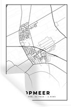 Stickers muraux - Opmeer - Plan de la ville - Carte - Plan d'étage - 60x90 cm - Feuille adhésive