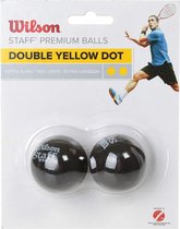 Wilson Staff Squash Double Yellow Dot Lot de 2 Ball WRT617600, Unisexe, Zwart, piłki do squasha, taille : Taille unique