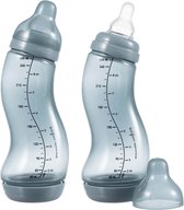 Difrax Babyfles 250 ml Natural - S-fles - Anti-Colic - Grijs - 2 st.