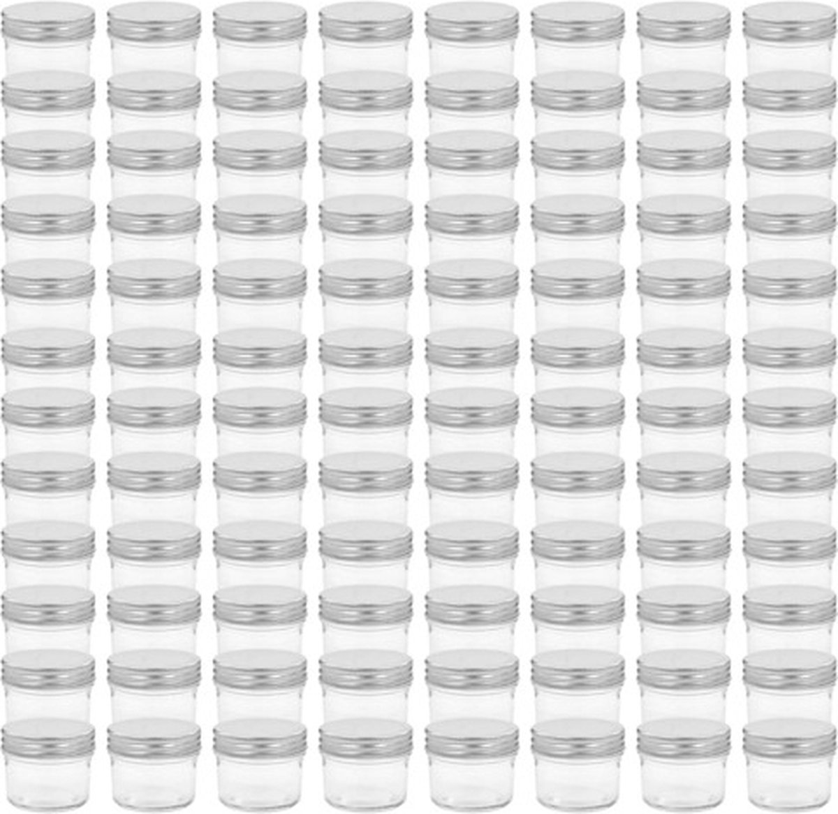 vidaXL - Jampotten - met - zilverkleurige - deksels - 96 - st - 110 - ml - glas