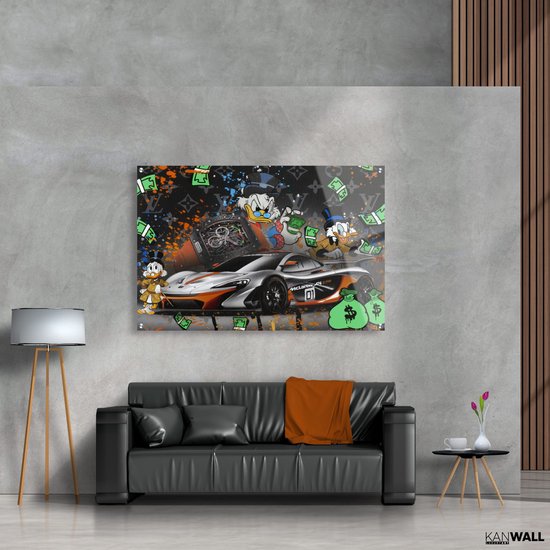 Luxe Plexiglas Schilderij Donald Duck | 100x150 | Woonkamer | Slaapkamer | Kantoor | Muziek | Design | Art | Modern | ** 5MM DIK**