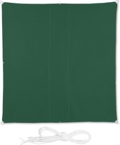 Relaxdays schaduwdoek - vierkant - polyester - zonnezeil - ophangogen - tuindoek - groen - 3,5 x 3,5 m