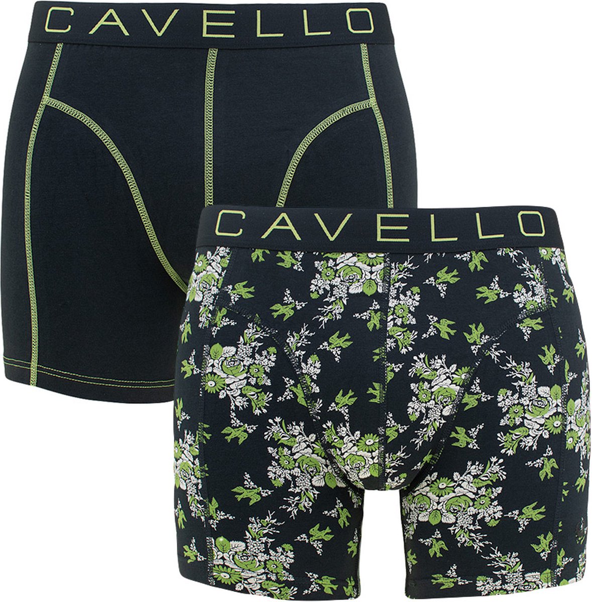 Cavello 2P mixed flowers zwart - XXL