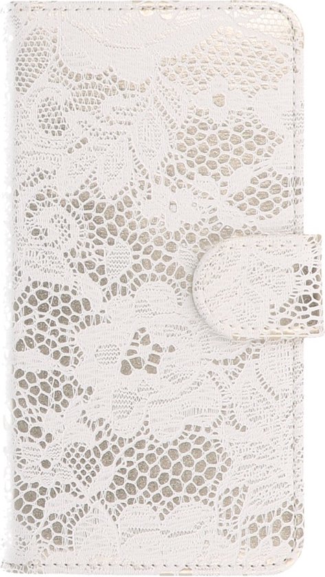 Mobieletelefoonhoesje.nl - Samsung Galaxy S8 Plus Cover Bloem Bookstyle Wit