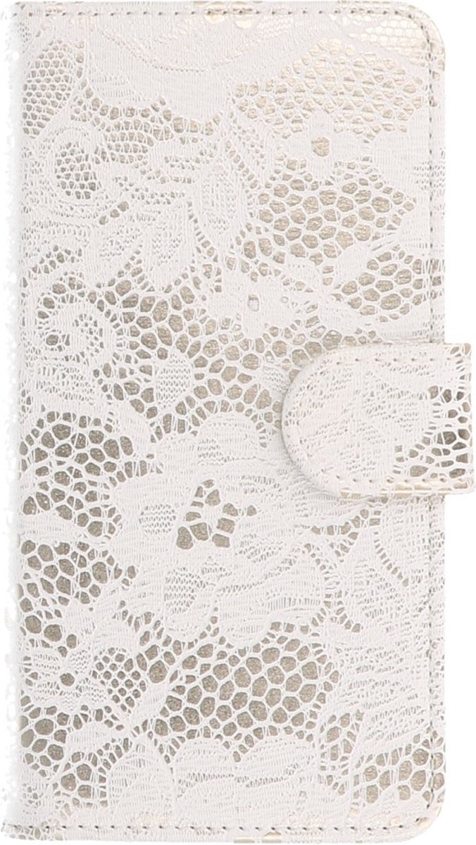 Lace Bookstyle Wallet Case Hoesjes Geschikt voor Samsung Galaxy S8 Plus Wit