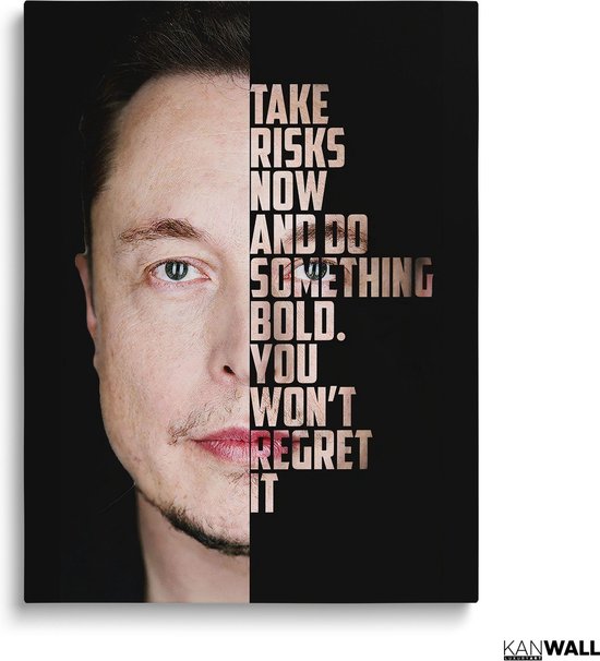 Peinture sur toile de Luxe Elon Musk | 40 x 60 | Salle de séjour | Chambre à coucher | Bureau | Musique | Design | Art | Moderne | ** 4 CM D'ÉPAISSEUR ! EFFET 3D**