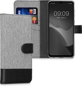 kwmobile telefoonhoesje geschikt voor Samsung Galaxy M23 5G - Hoesje met pasjeshouder in grijs / zwart - Case met portemonnee