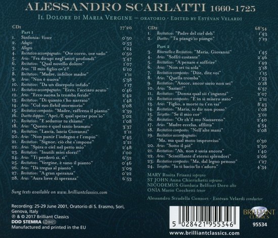 Alessandro Stradella Consort, Estévan Velardi - Scarlatti: Il Dolore Di ...