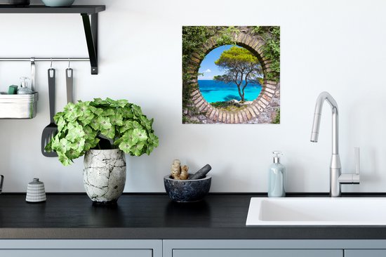 Poster Mer - Arbre - Tropical - Transparent - 30x30 cm