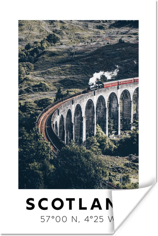 Poster Schotland - Trein - Brug - 20x30 cm