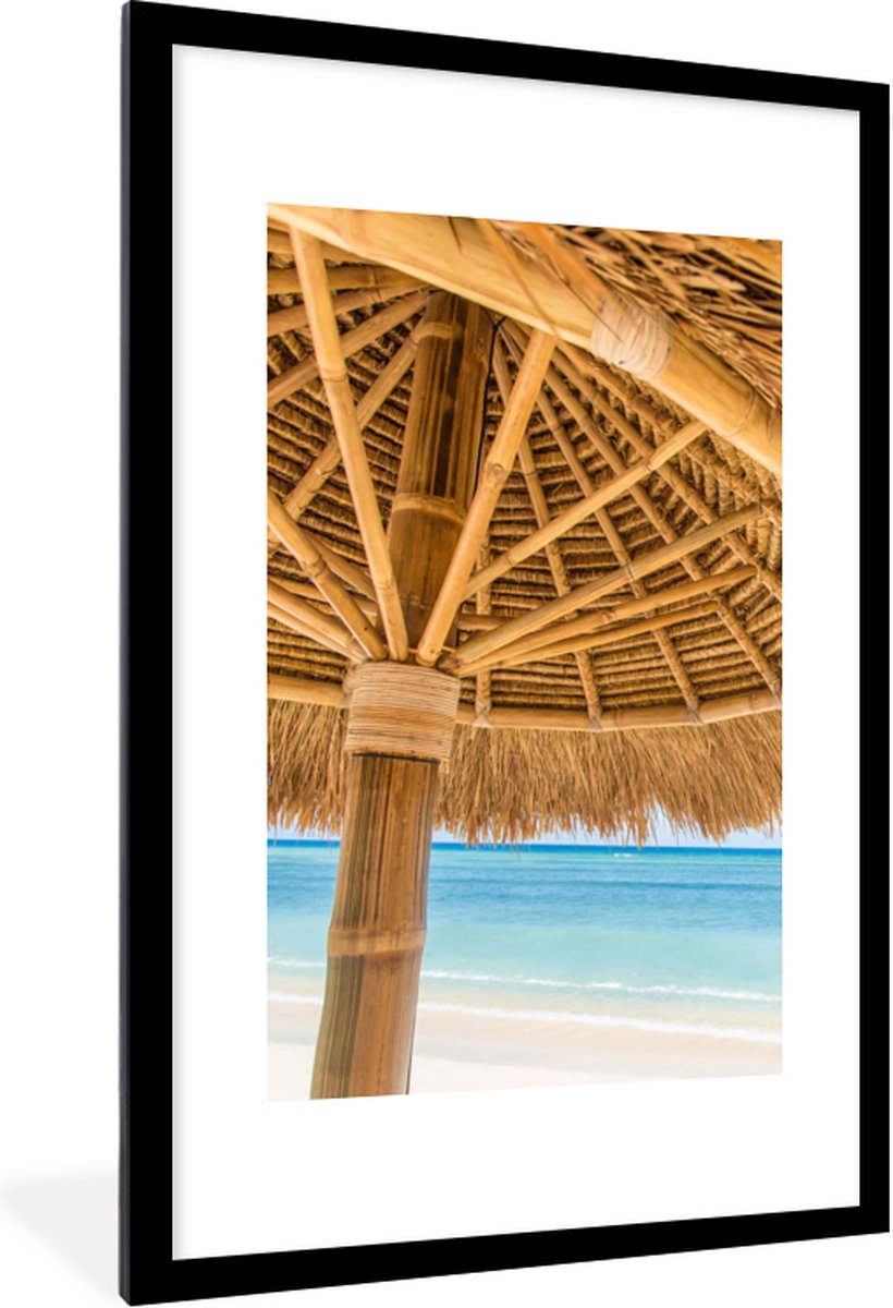Poster in lijst - Fotolijst 60x90 cm - Posters - Parasol - Strand - Zee - Tropisch - Poste